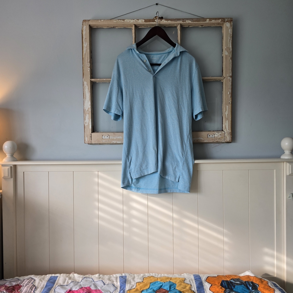 Casual Light Blue Polo Shirt for Men - Picture 2 of 7